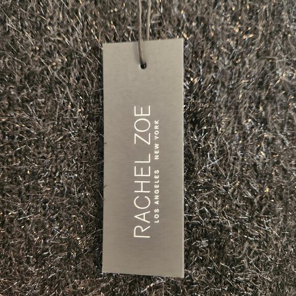 Rachel Zoe Size XS Black Sparkle Cropped Sweater New with Tags - Picture 3 of 4